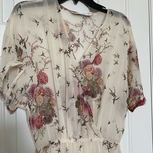 Zara Trafaluc chiffon maxi dress floral size small